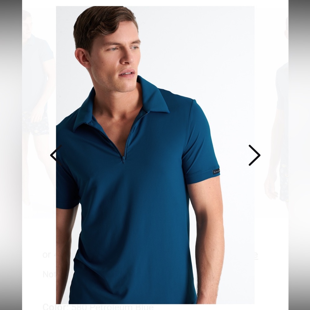 SHAN Teal Short Sleeve Polo Shirt
